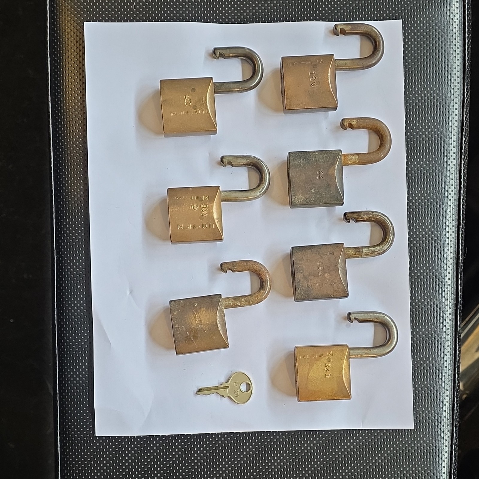 Corbin Lock No. 1 NO.1 Brass Padlock M Keyway 4-Pin.  1/4".   key fits 7 locks
