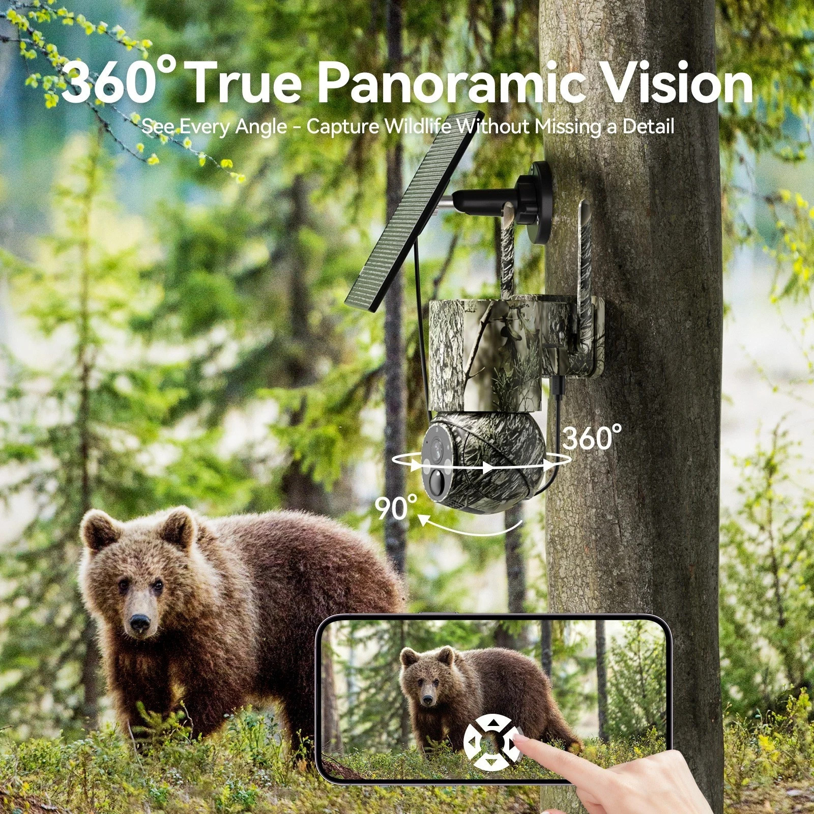 4G LTE Trail Camera Hunting Solar Powered Cellular Security Cam SIM Card 64G