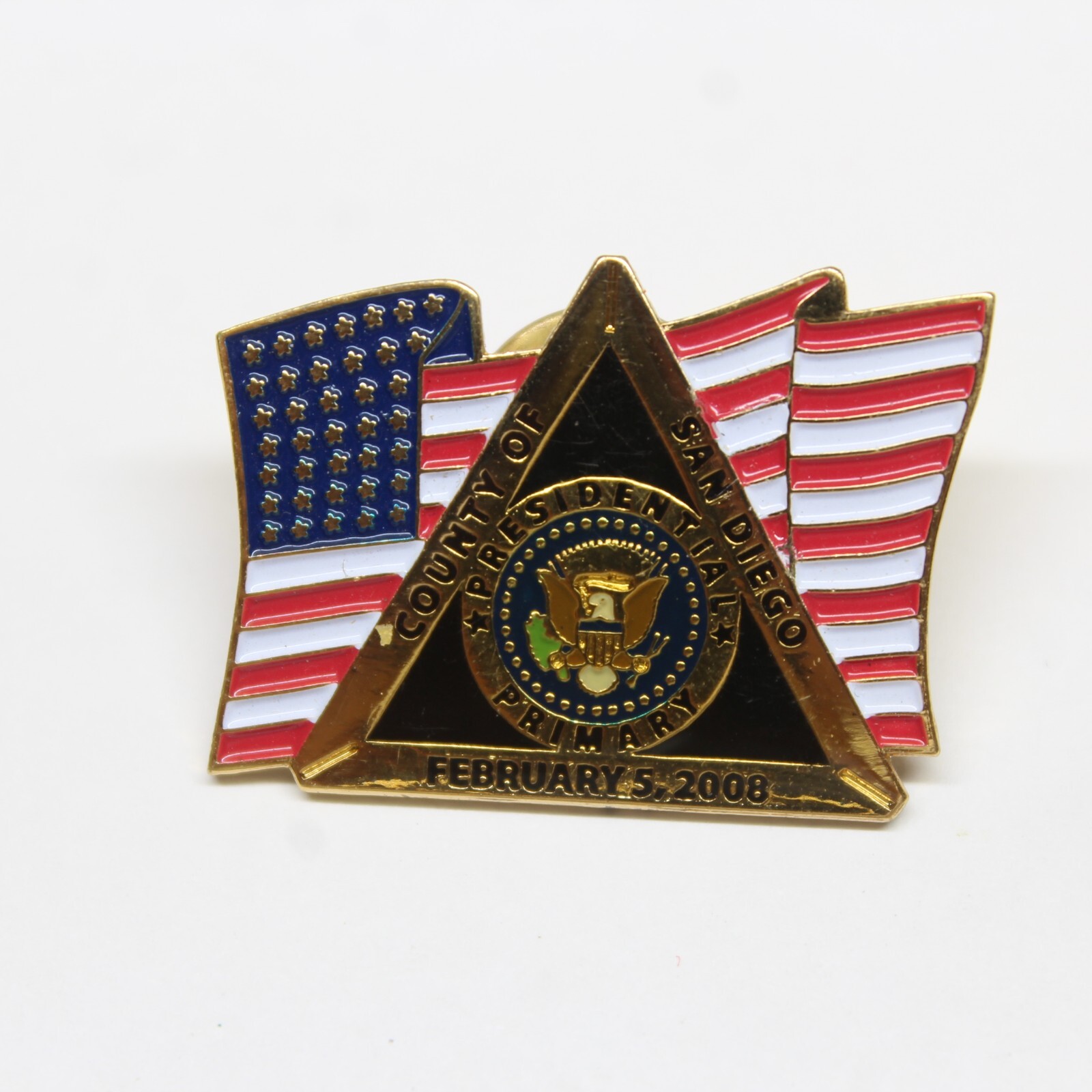 County of San Diego Presidential Primary 2008 Pin Lapel Enamel Collectible