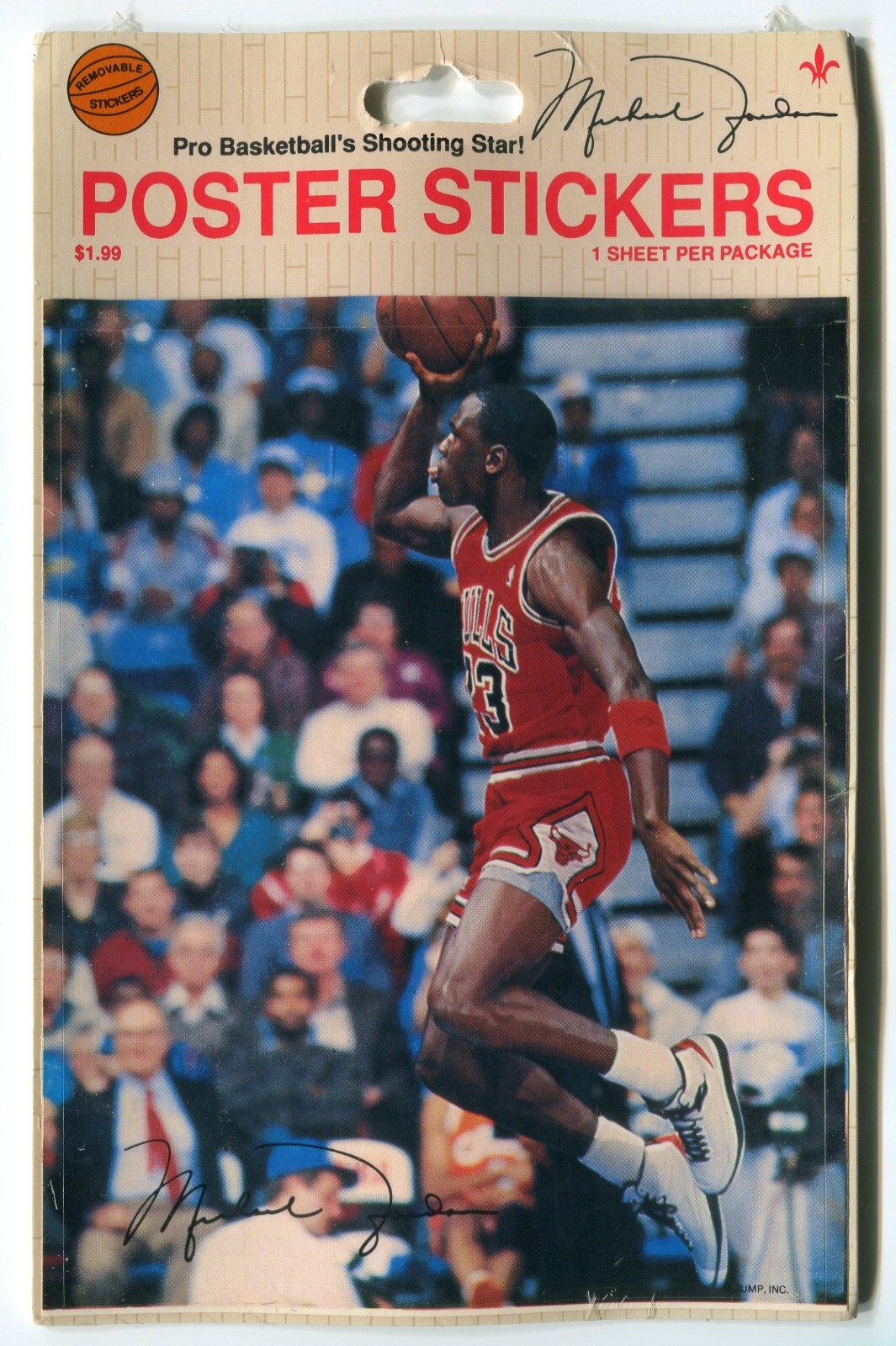 Michael Jordan Sealed 1988 Chicago Bulls Poster Stickers ST008 Facsimile Auto