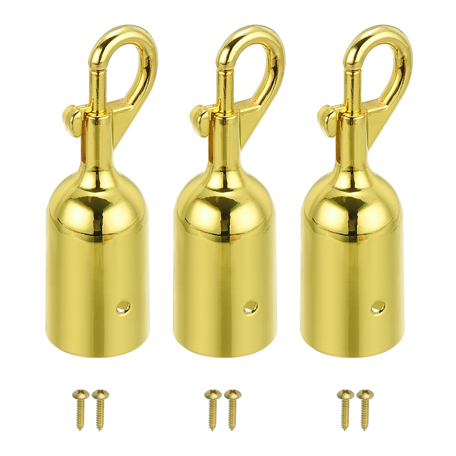 1.2"x3.7" Stanchion Rope End Stopper 3Pack Cord End Caps Barrier Rope End Golden