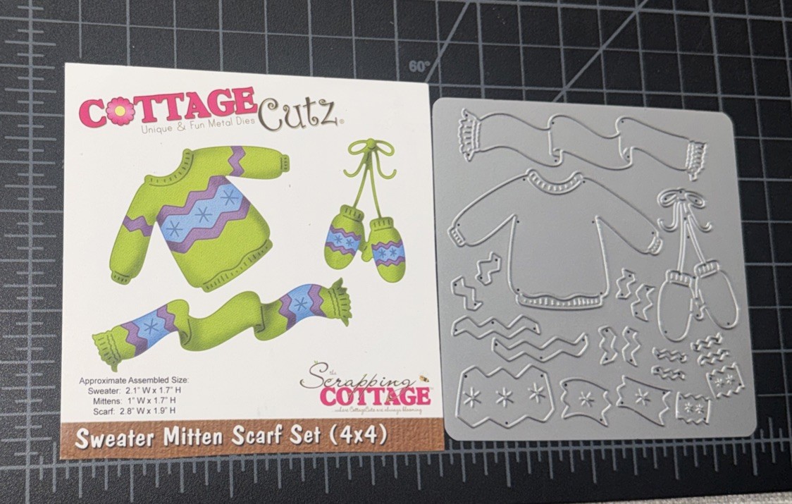 Cottage Cutz Cuts Sweater Mitten Scarf Set Scrapping Cottage Cutting Die