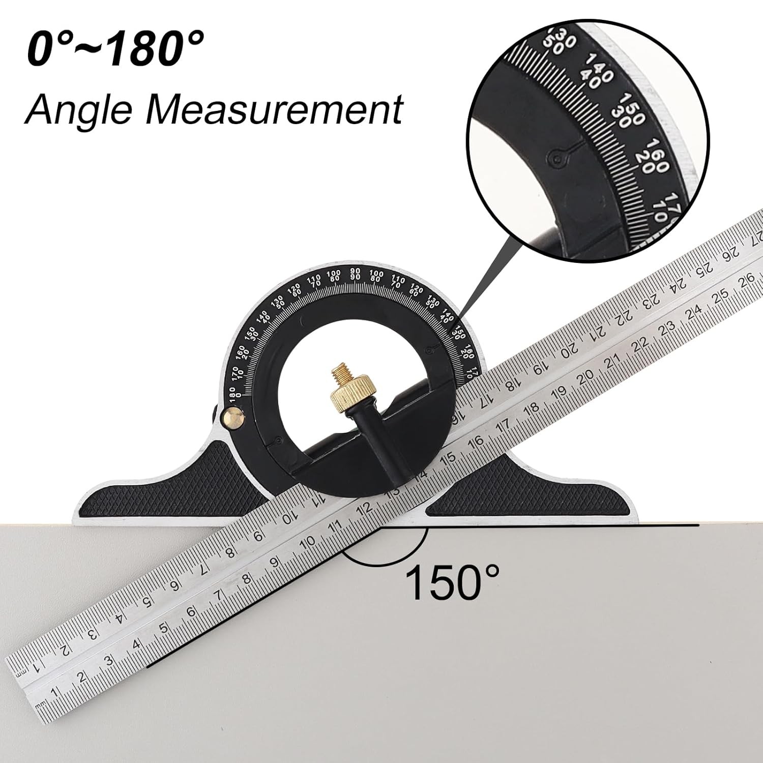3 Piece Angle Ruler Set 11.8" T Square Protractor Level Tool for Construction