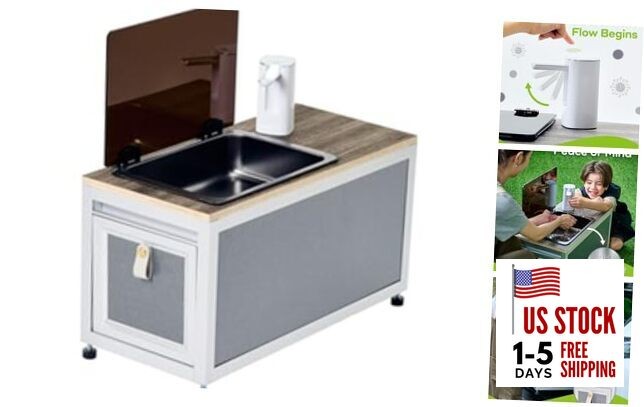 Portable Camping Sink, 304 Stainless Steel Outdoor Handwash Station with