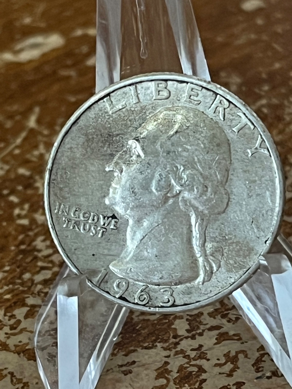 1963 D D/D ERROR  Washington quarter  90% silver  HIGHER GRADE  # NR24
