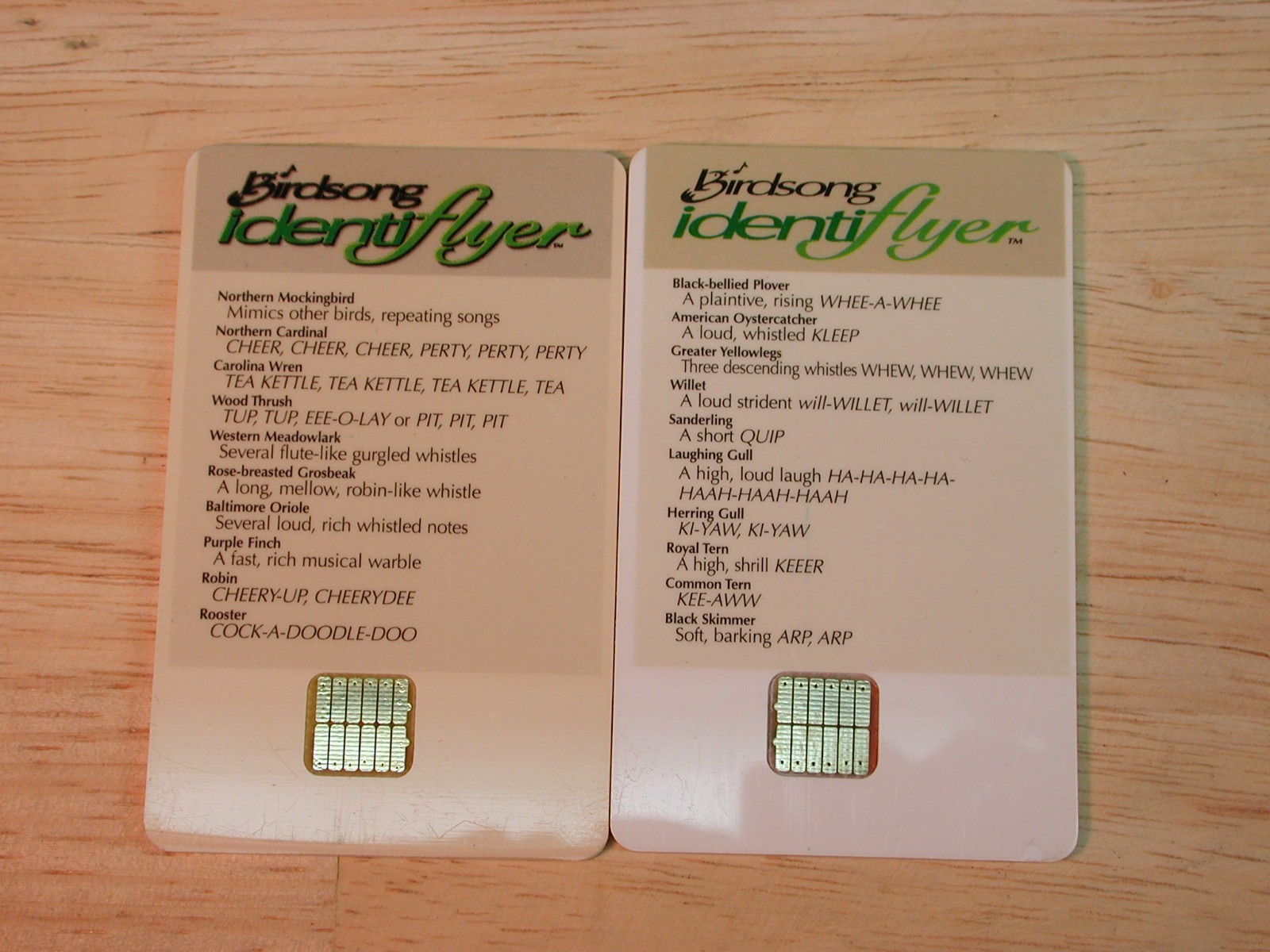 Birdsong Identiflyer - HANDHELD UNIT - player with 5 cards, identifier, tested,