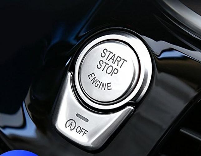 Duoles Silver Start Stop Engine Switch Button Cover for BMW 5 6 7 X 3 X4