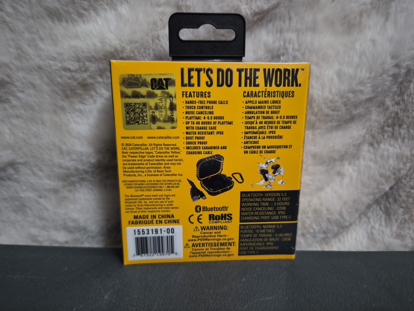 CAT Bluetooth Noise Canceling Ear Buds - Rugged Wireless Work Earbuds