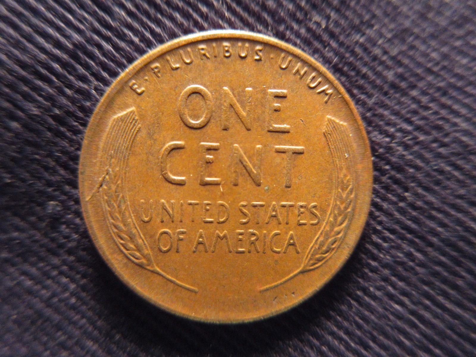 1953 P Lincoln Wheat Penny with Reverse Die Crack Error