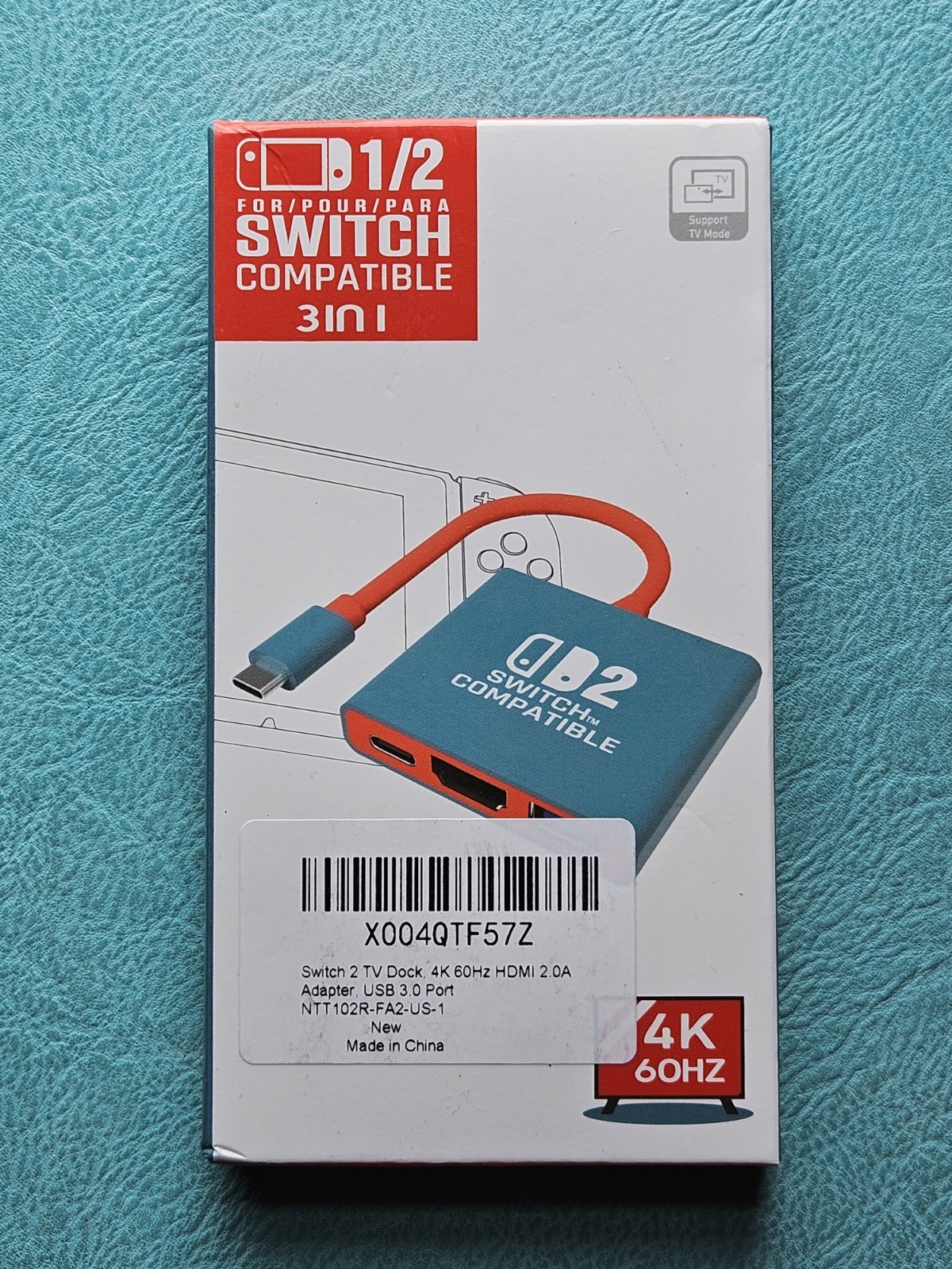 Switch 2 Dock Adapter 4K HDMI 60Hz TV Mode USB 3.0/C