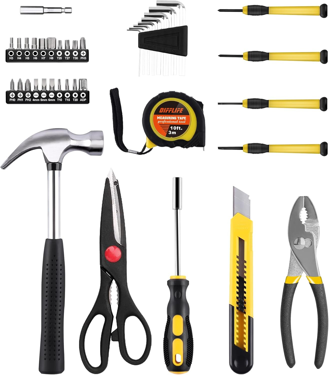 40-Pc Tool Set - General Household Hand Tool Kit Plastic Toolbox Storage Case…