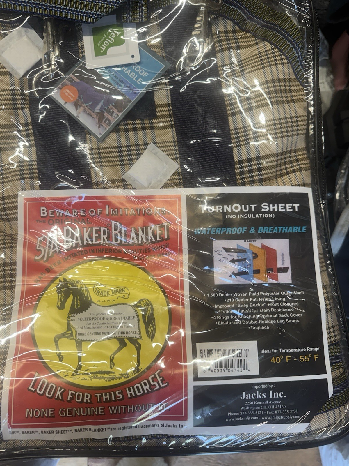 Baker 5/A Stable Sheet Turn-Out Sheet Breathable Size 70"