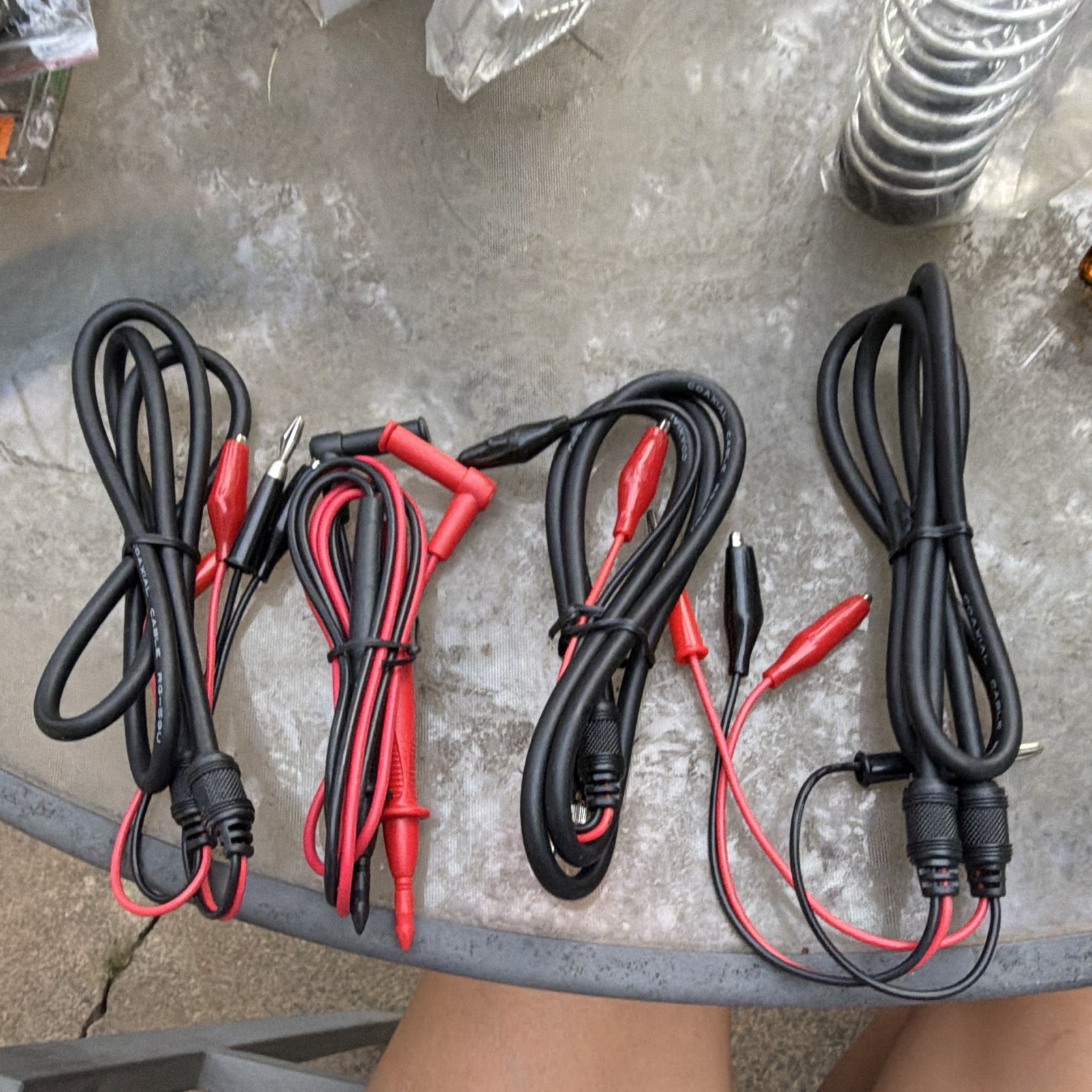 1000V 10A Multimeter Test Leads 4mm Shrouded Banana, Pin Tip/Alligator 48"
