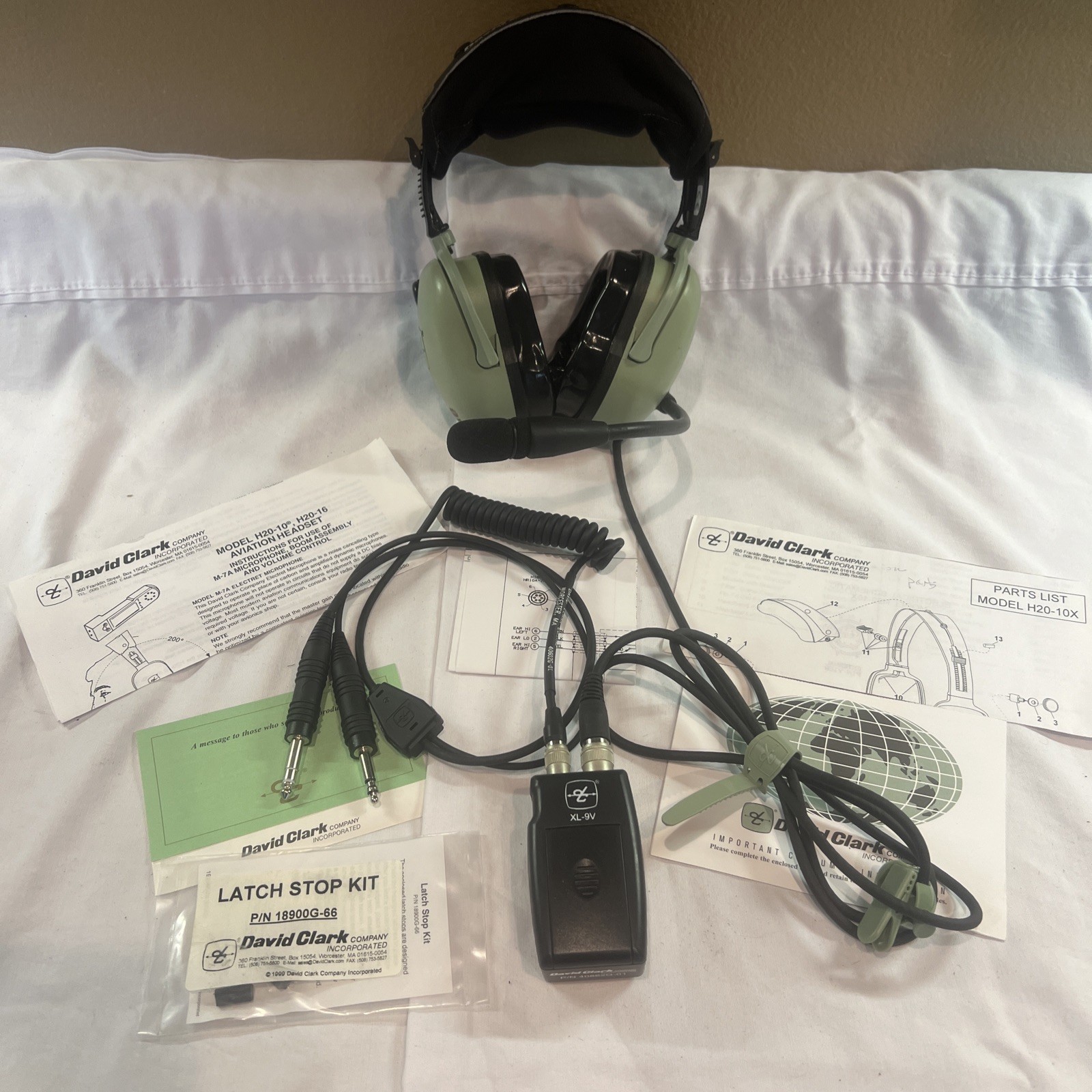 NEW OTHER DAVID CLARK H20-10X PILOT NOISE CANCELING AIRPLANE AVIATION HEADSET