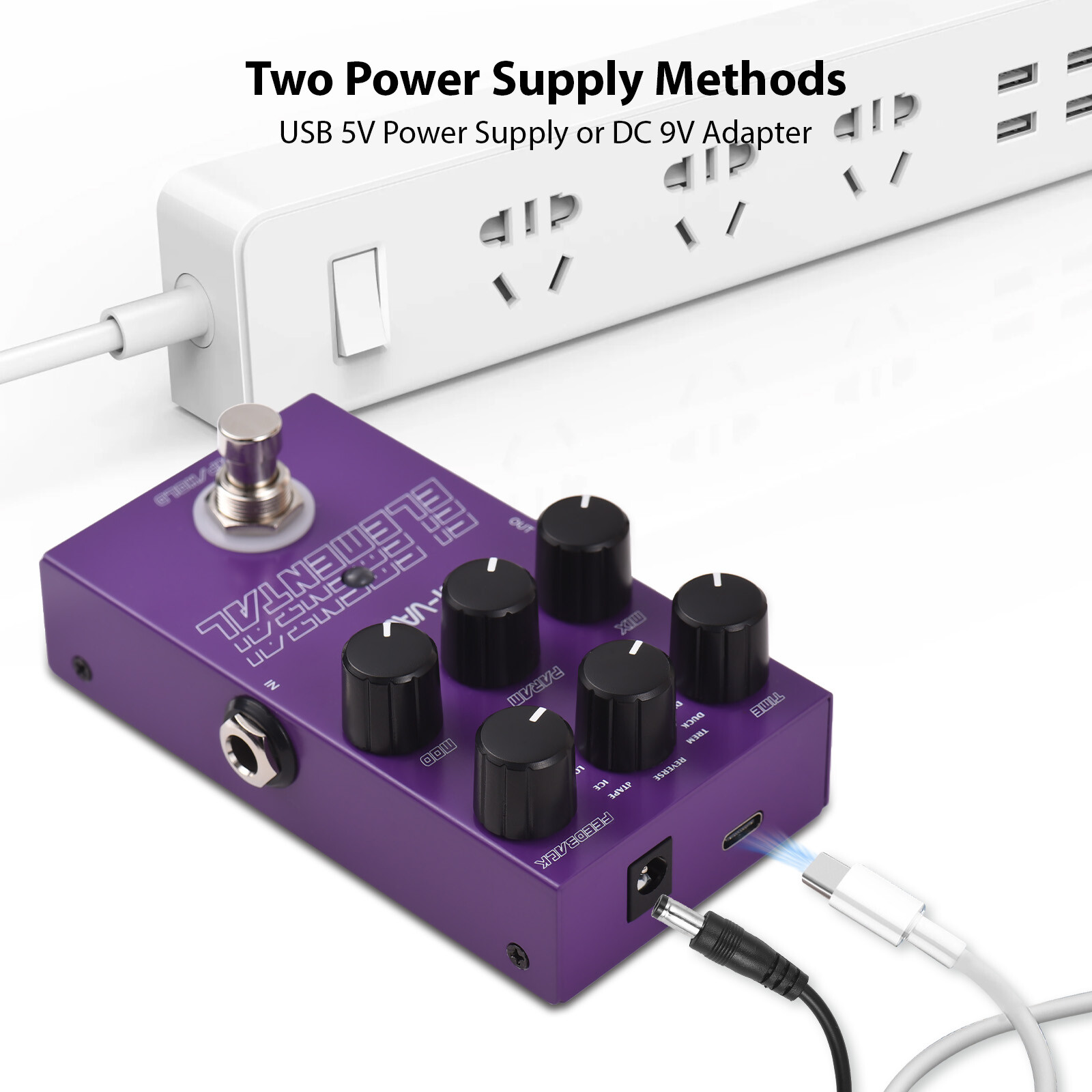M-VAVE ELEMENTAL Electric Guitar Delay Pedal with 9 Metal Effects