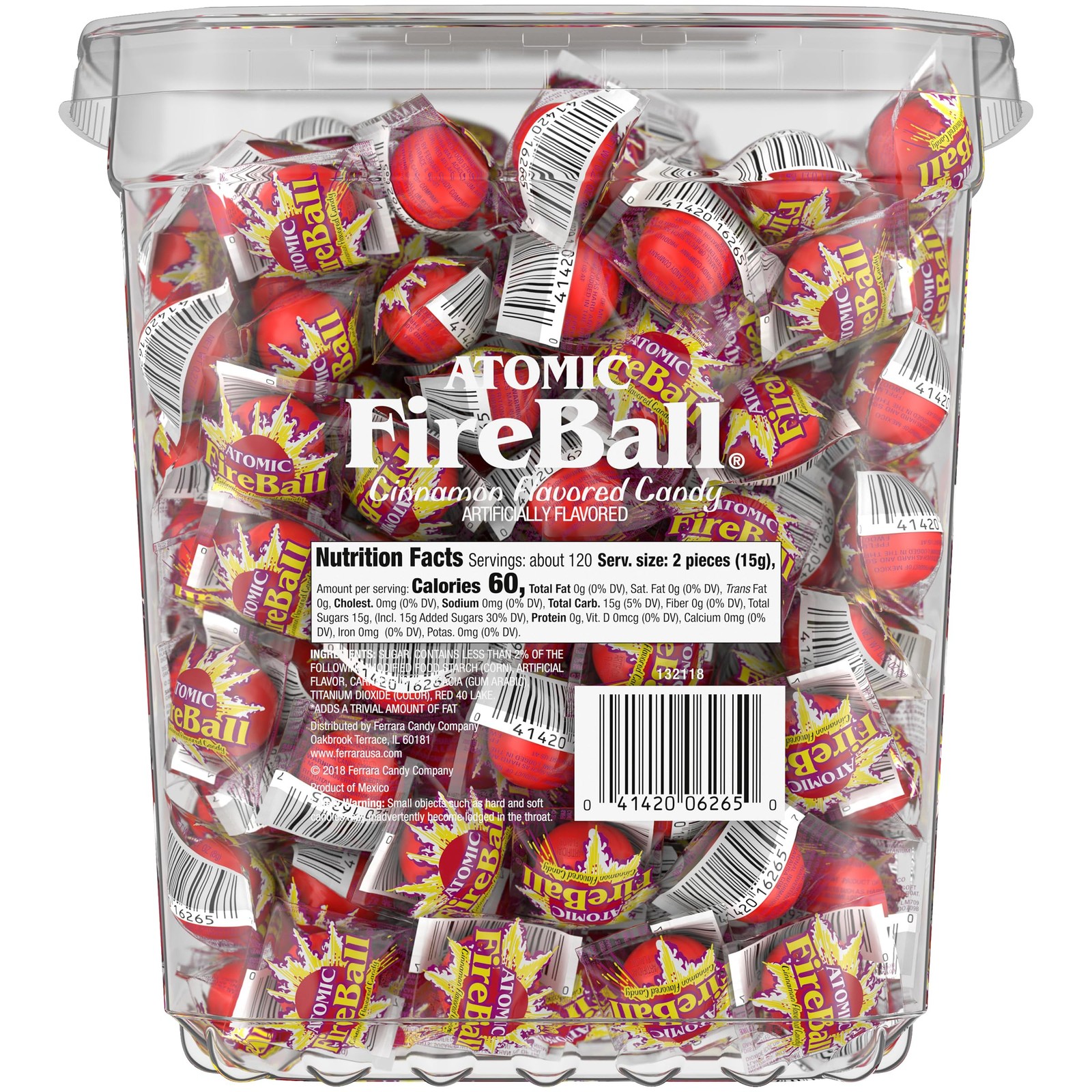 Cinnamon Atomic Fireball Candy, Individually Wrapped, 240 Count Box