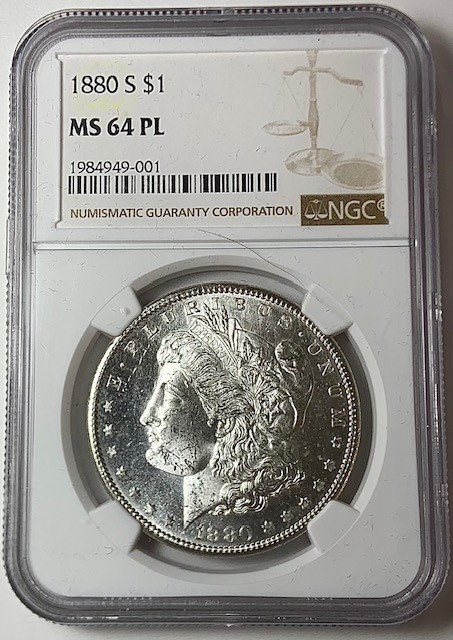 1880 S Silver Morgan Dollar $1 - NGC MS64 PL - Eye Catcher!