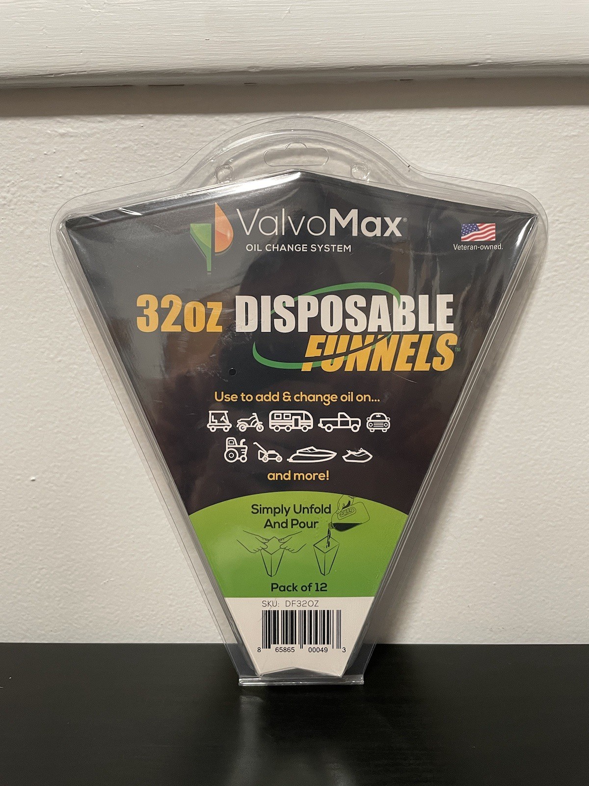 ValvoMax 32 Oz Disposable Funnels 12 Pack NEW Oil Change Car Veteran Owned USA