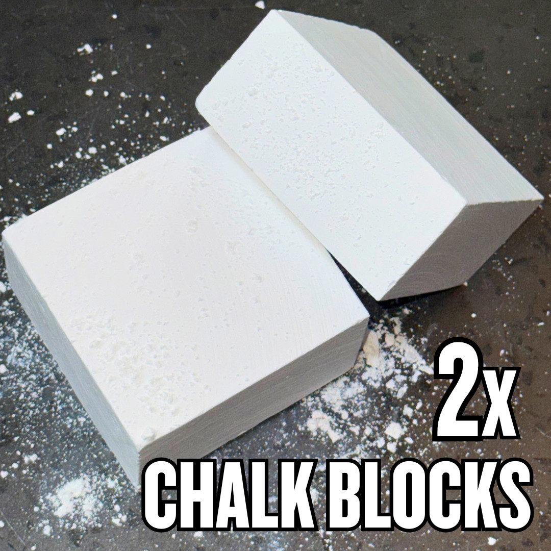 Gym Chalk Blocks 2pc 2oz Magnesium Carbonate for Lifting & Climbing Grip ASMR