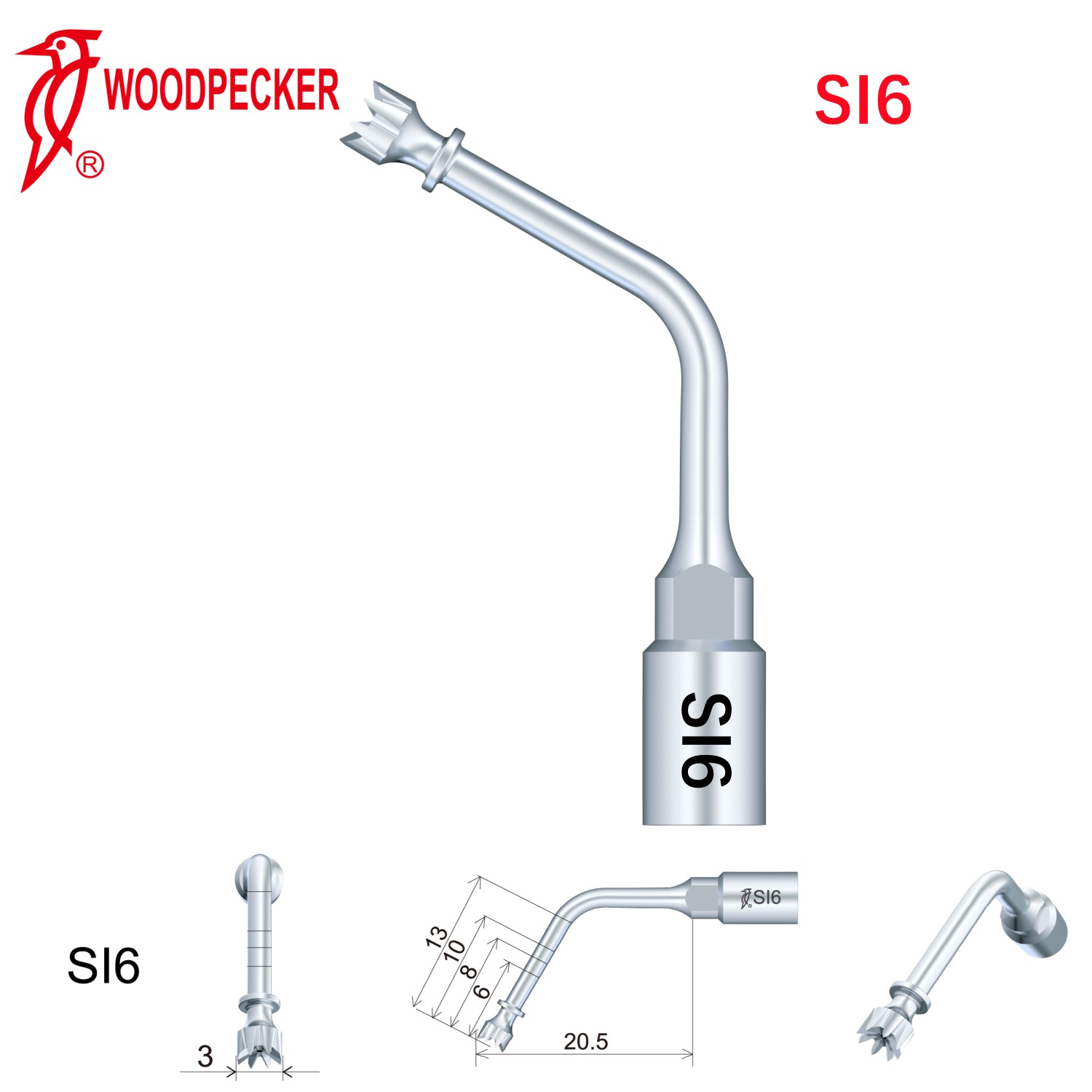 Woodpecker Dental Perio Bone Surgery Tips SI6 for Surgic Smart  & Satelec Perio