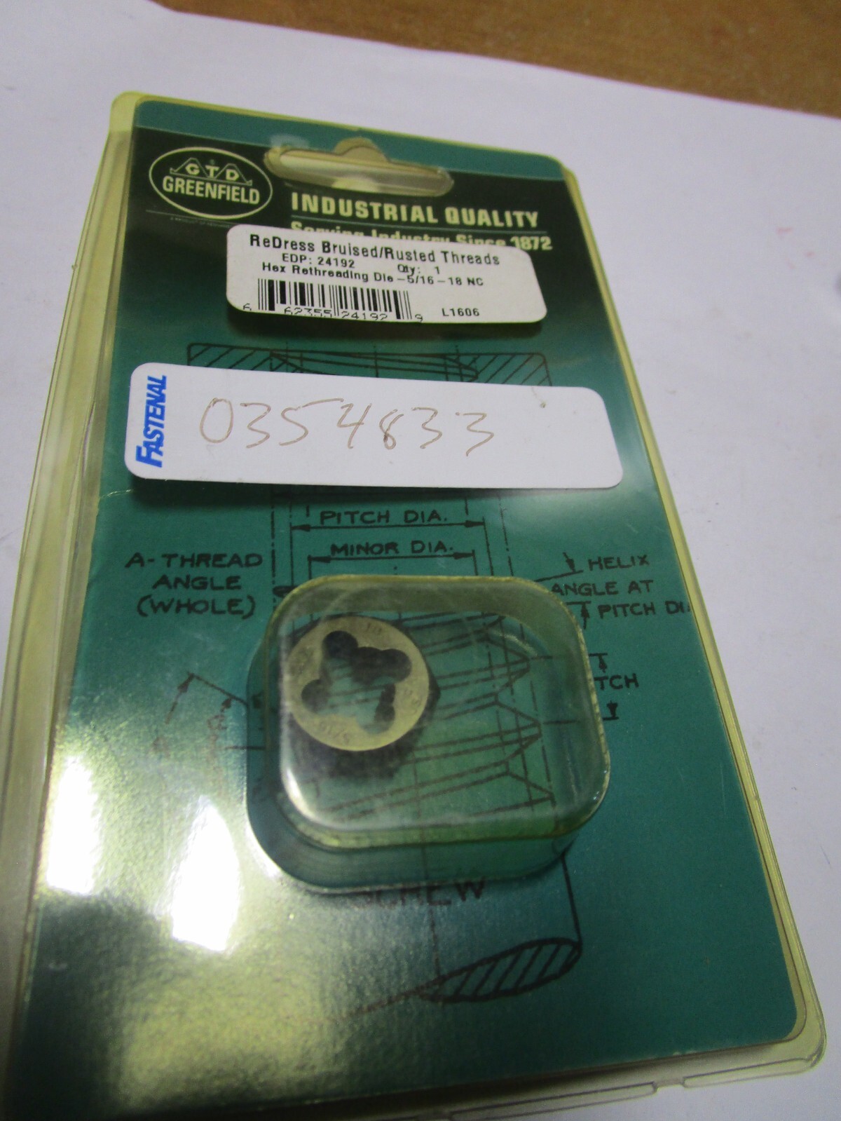 5/16-18NC Hexagon Rethreading Carbon Steel Die