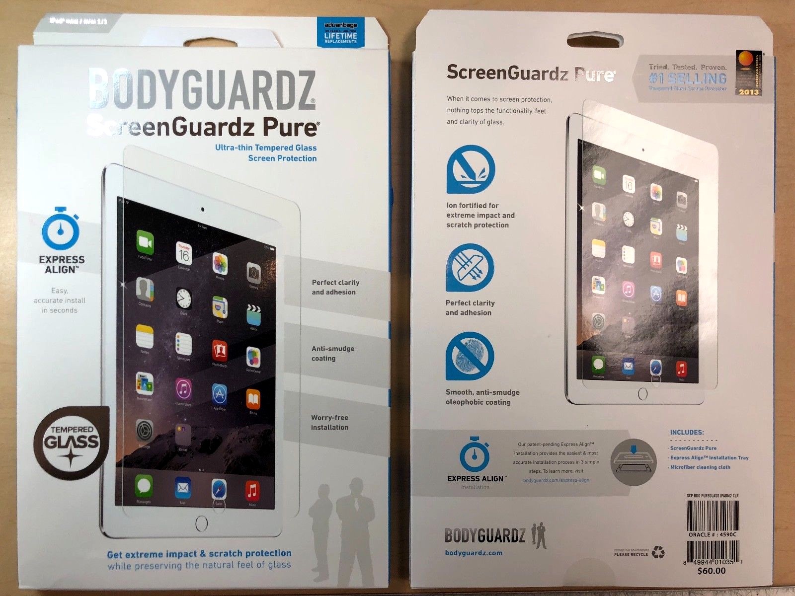 BodyGuardz ScreenGuardz Pure Tempered Glass for Apple iPad mini 1 2 3