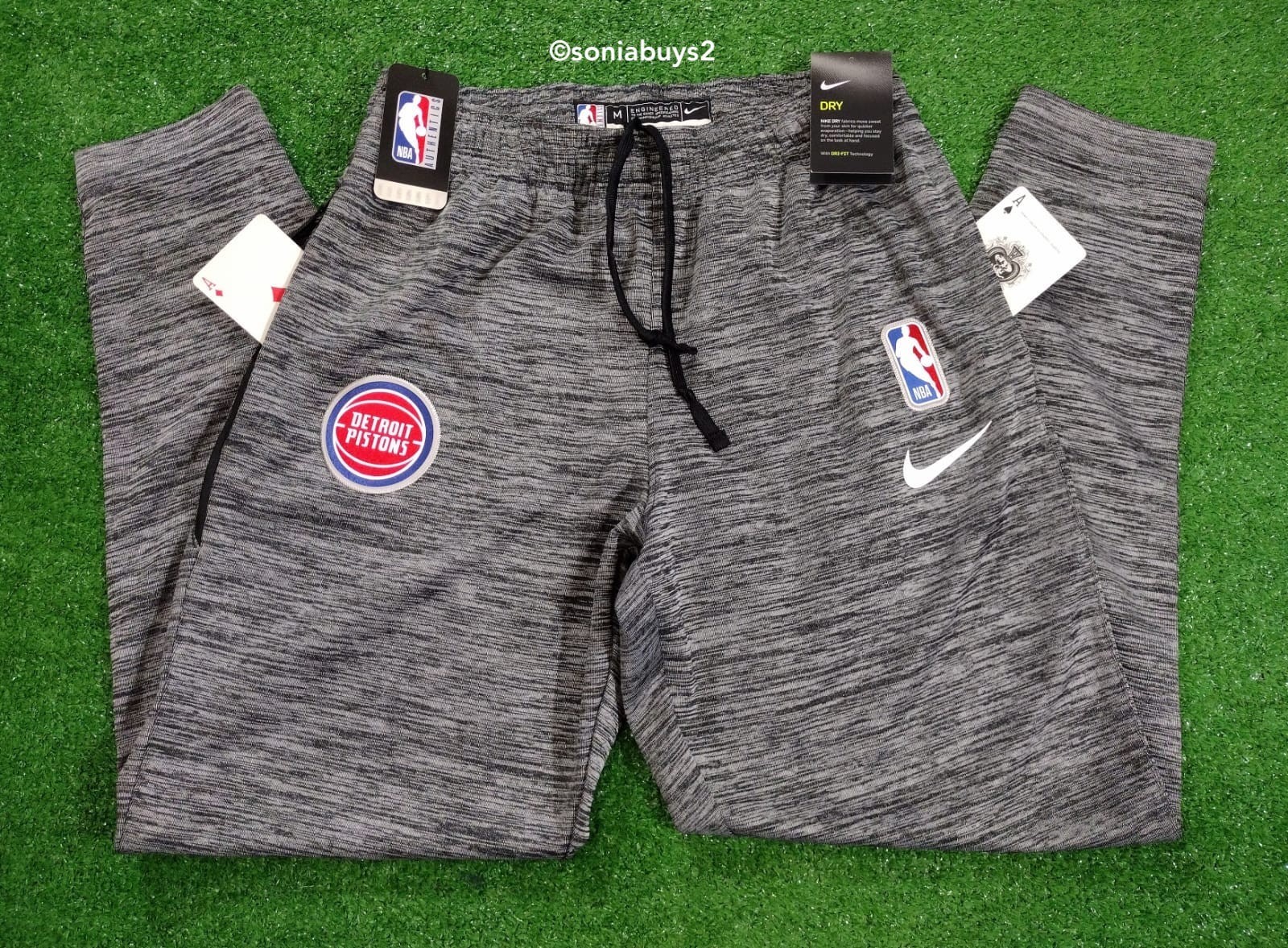 Nike NBA Detroit Pistons Men's Sweatpants, AV1414-032, Gray, Sizes