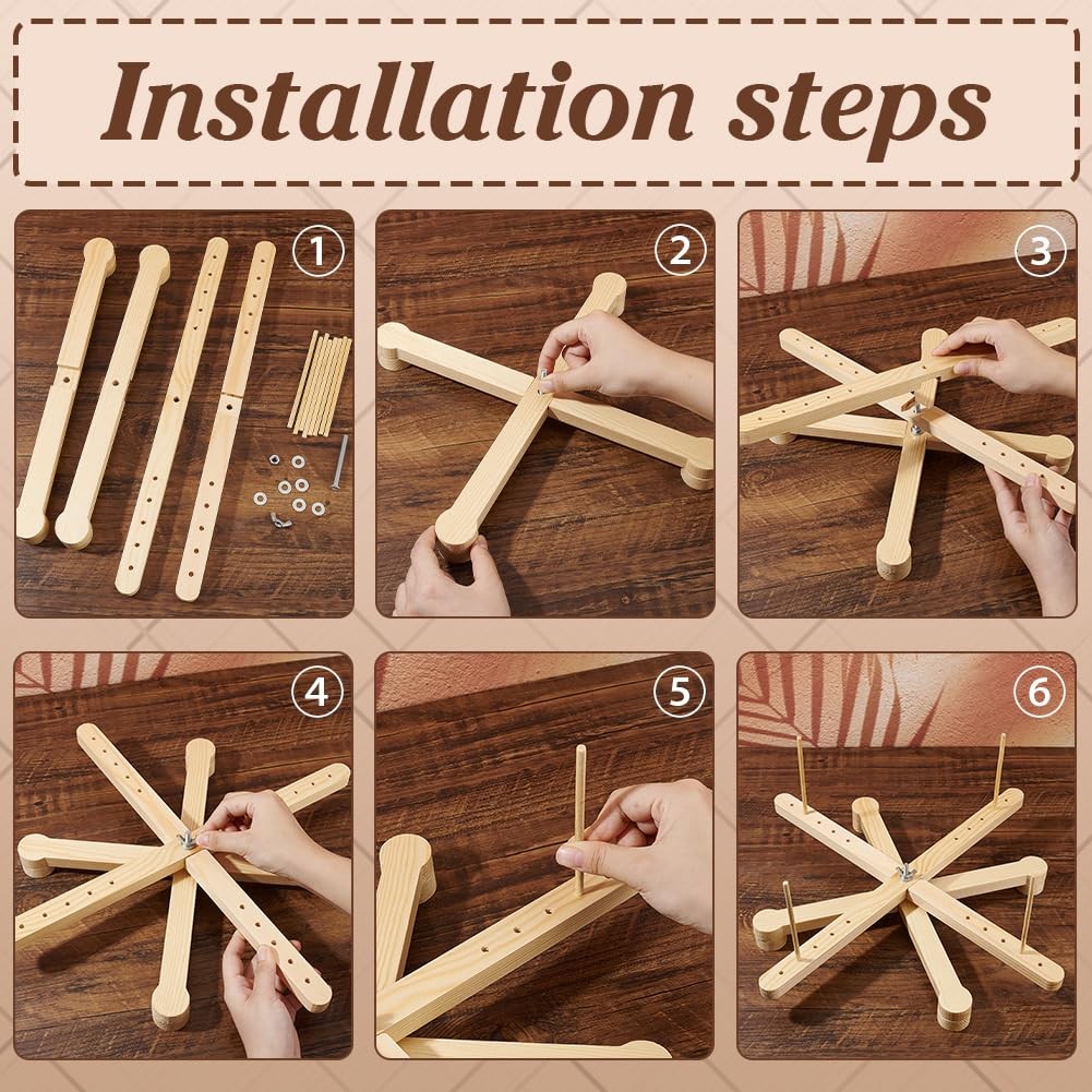 BENECREAT Amish Style Yarn Swift Winder, Portable Wooden Yarn Swift, Desktop ...