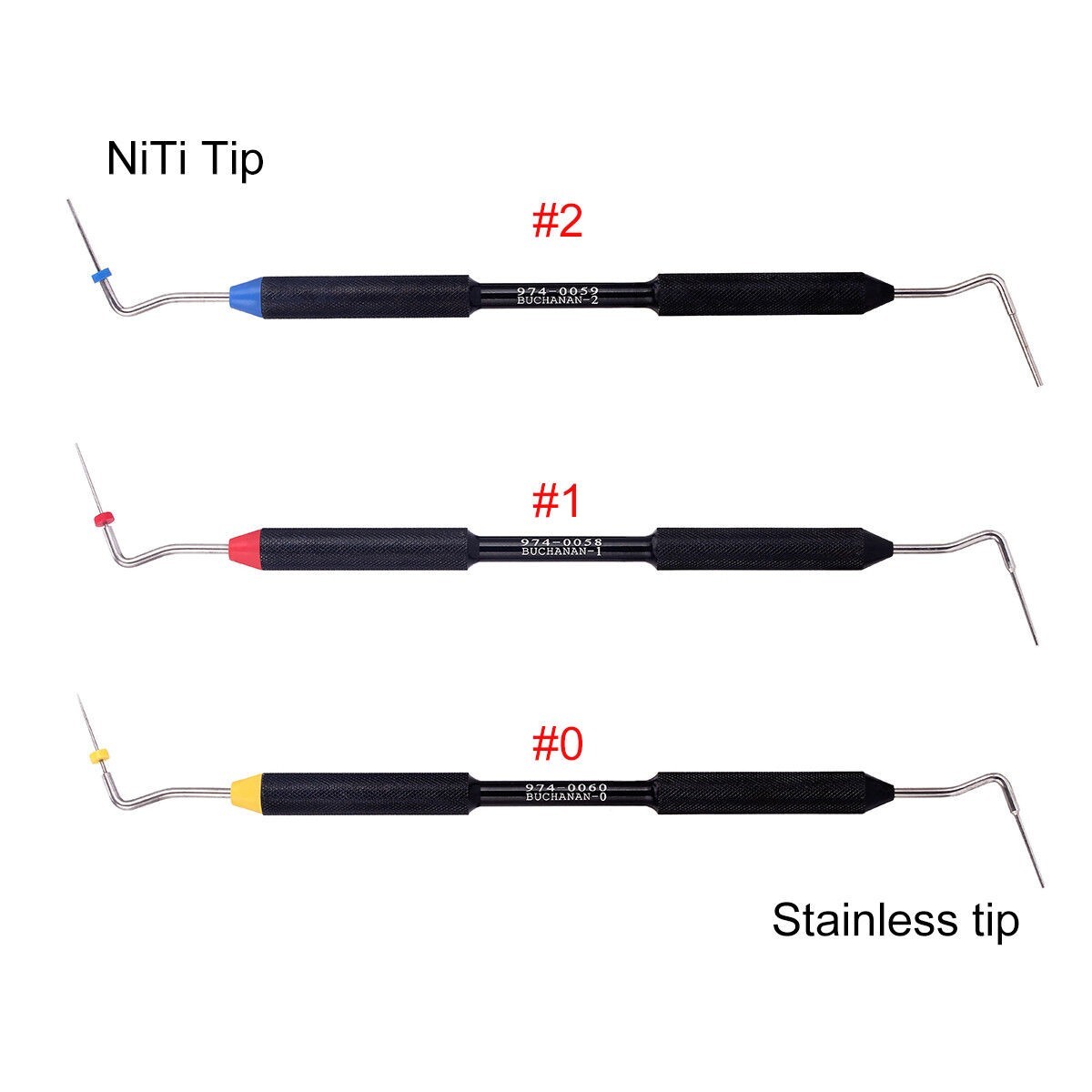 3 Pcs Dental Endo Gutta Percha Obturation Heated Pen Buchanan Plugger Tip Needle