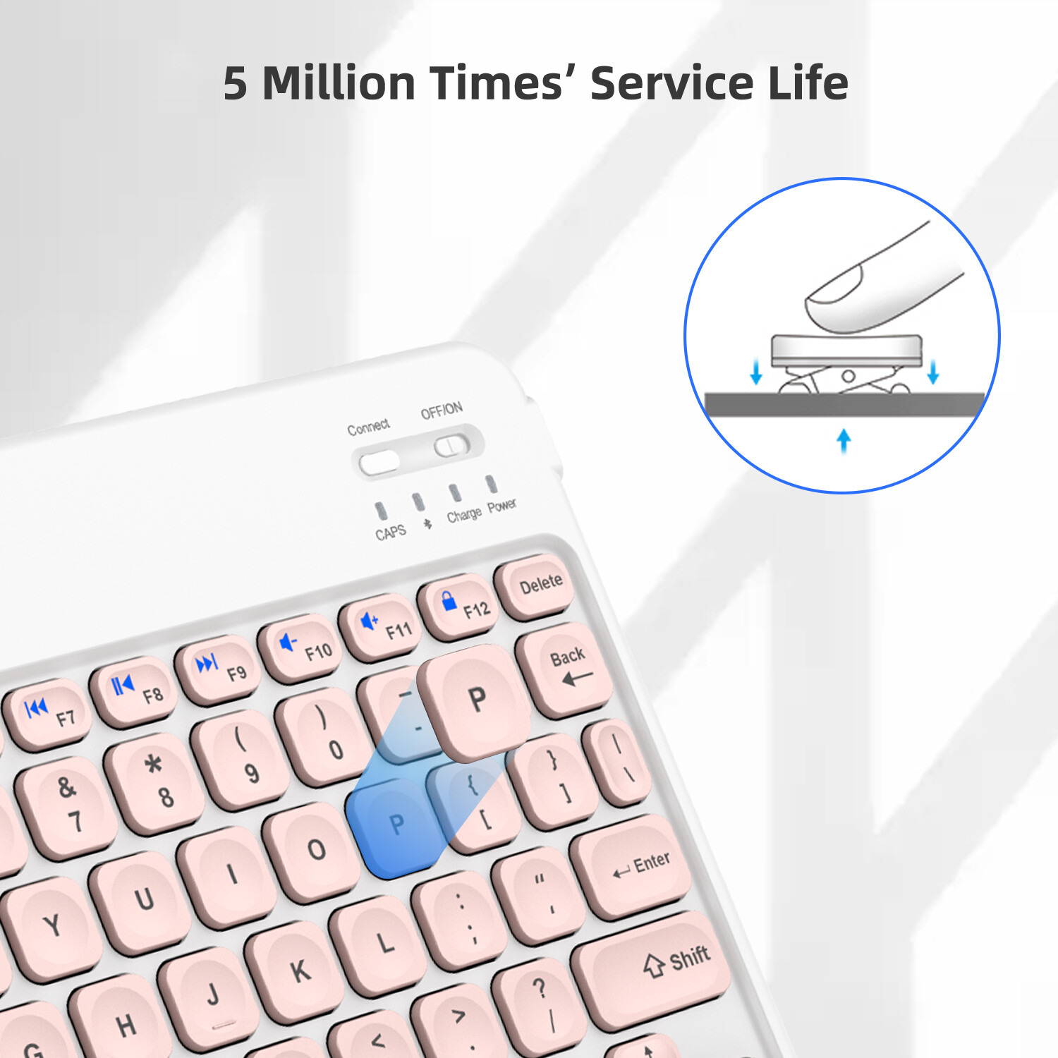 LED Rechargeable Smart Wireless Bluetooth Keyboard For Android Windows IOS Mac