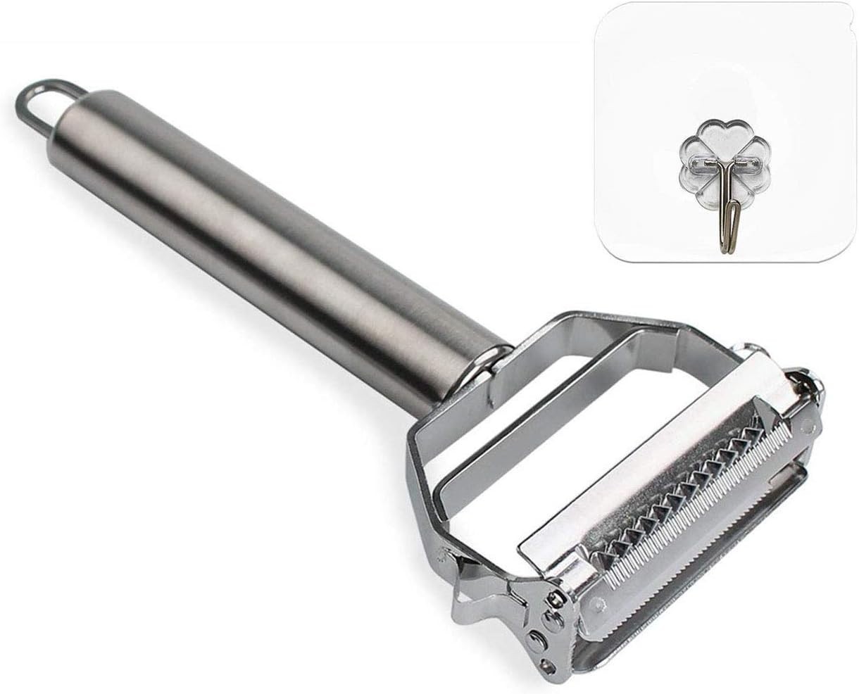Stainless Steel 2 in 1 Julienne Vegetable Peeler Perfect for Carrot Potato Melon