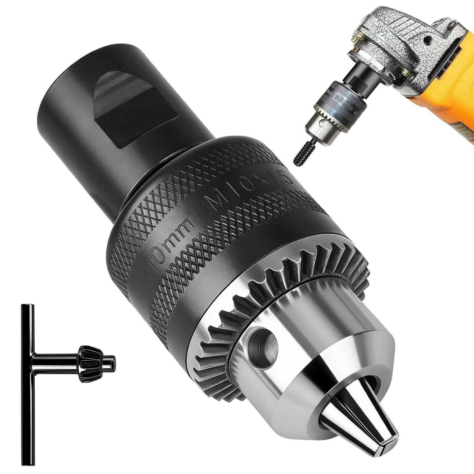 Angle Grinder to Drill Chuck Adapter Kit 5/8"-11" Thread to M10 Converter Tool
