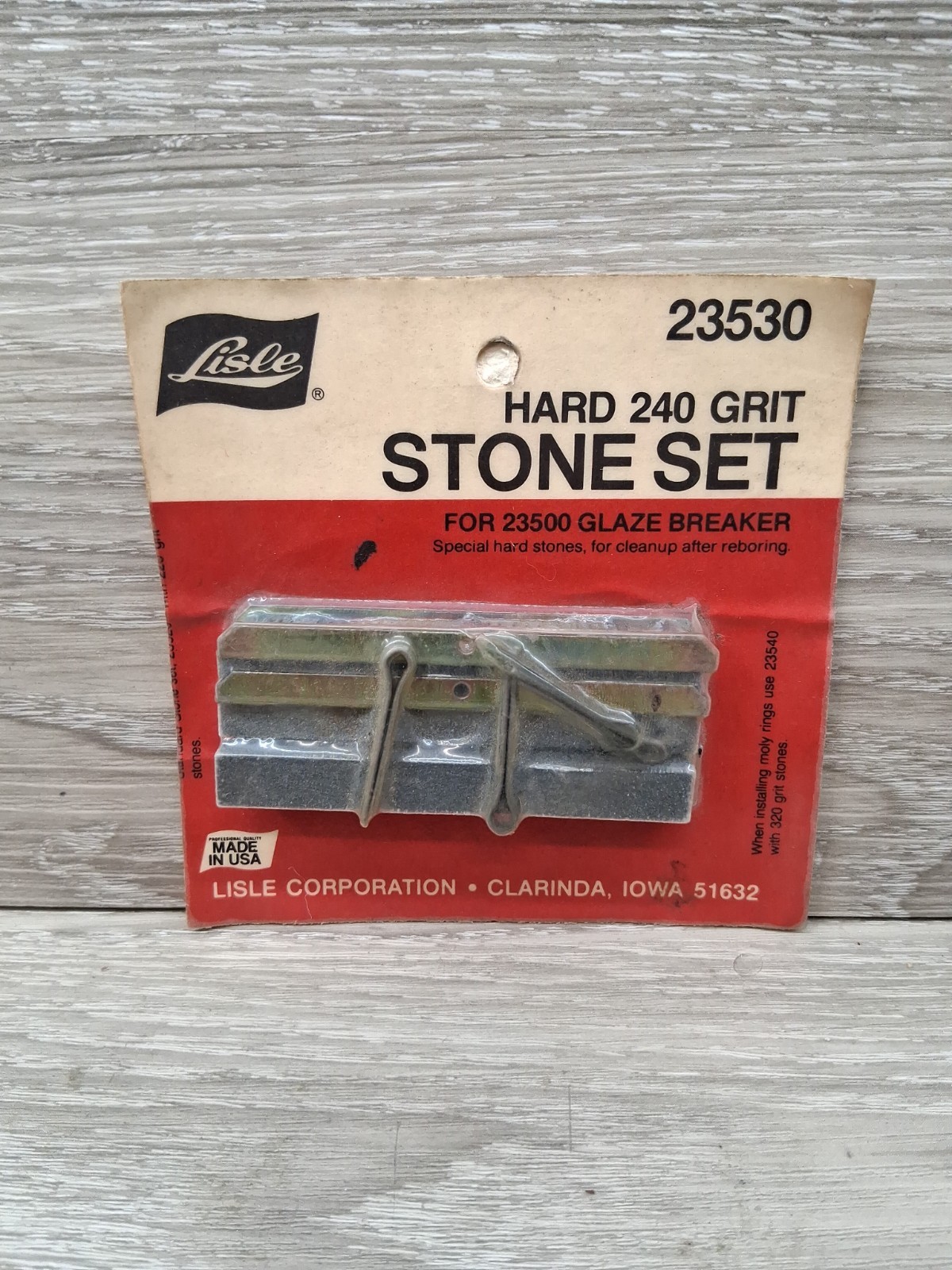 Lisle Hard 240 Grit Stone Set 23530 For 23500 Glaze Breaker NEW