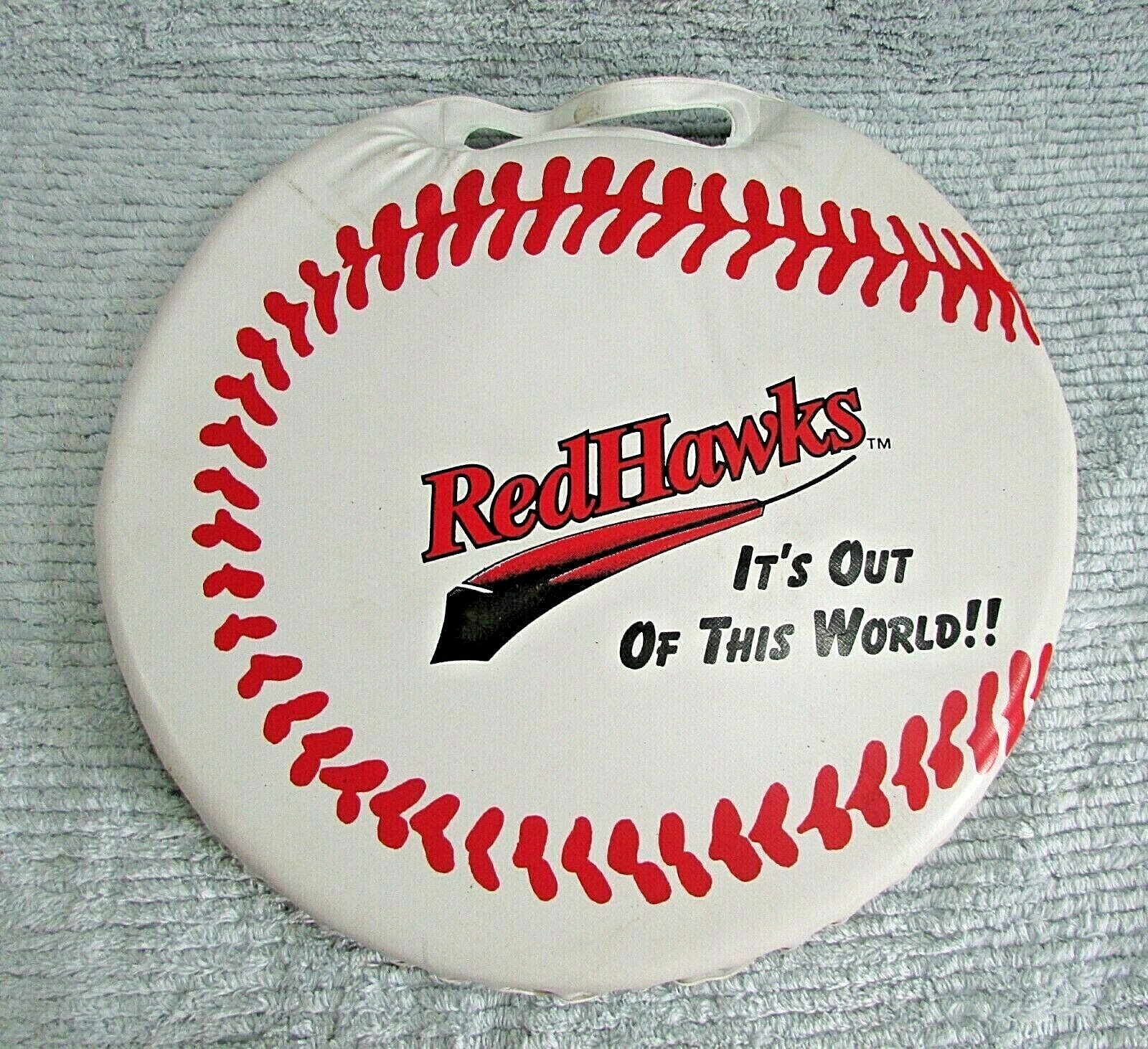 Vintage Fargo ND Red Hawks Baseball KFGO 790 Carpet World KVLY 11 Seat Cushion