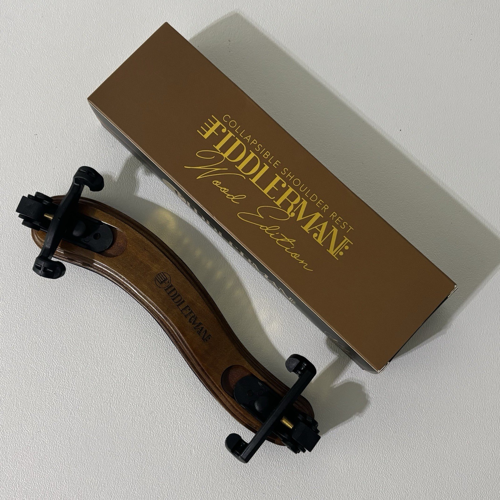 Fiddlerman Wood Violin Shoulder Rest for 4/4 and 3/4 with Collapsible Height Adj