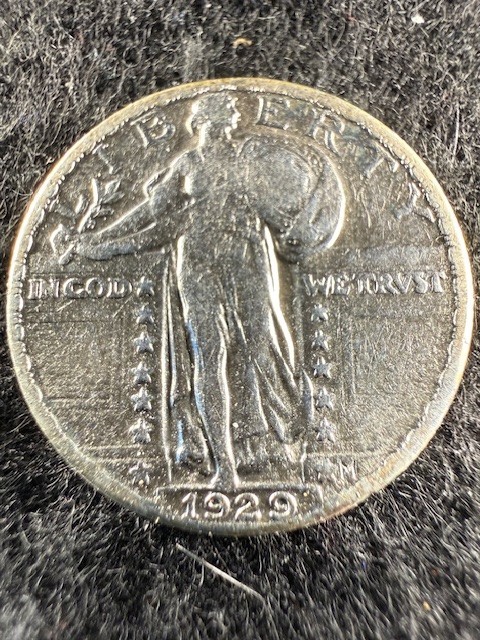 1929-P Standing Liberty Quarter 25C - 90% Silver GREAT DETAILS! SHIPS FREE! (3)