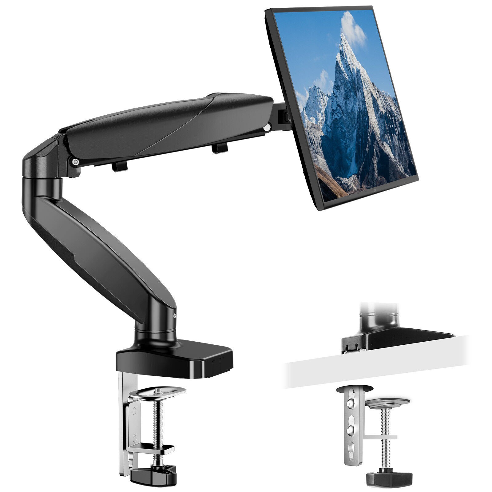 Gas Spring Monitor Arm Desk Mount - Fits 13"-32" Screens, Holds up to 17.6lbs
