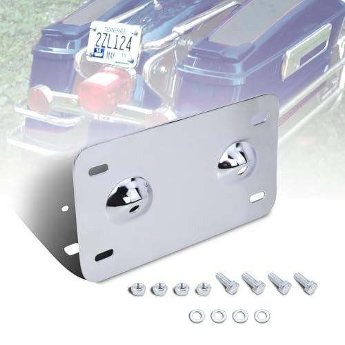 Lay Down License Plate Mount Brackets Fit for 1999-2008 Harley Touring Road
