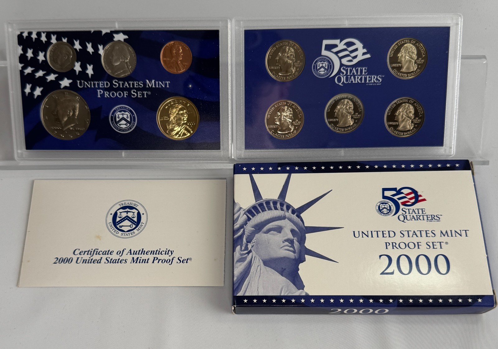 2000 S 10 Coin Proof Set US Mint ANNUAL with Original Box and COA As Issued