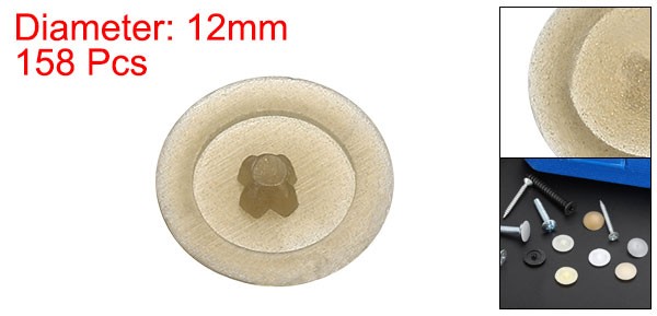 158Pcs 12mm - Plastic Self-Tapping Phillips Screw Cap Covers (Champagne)