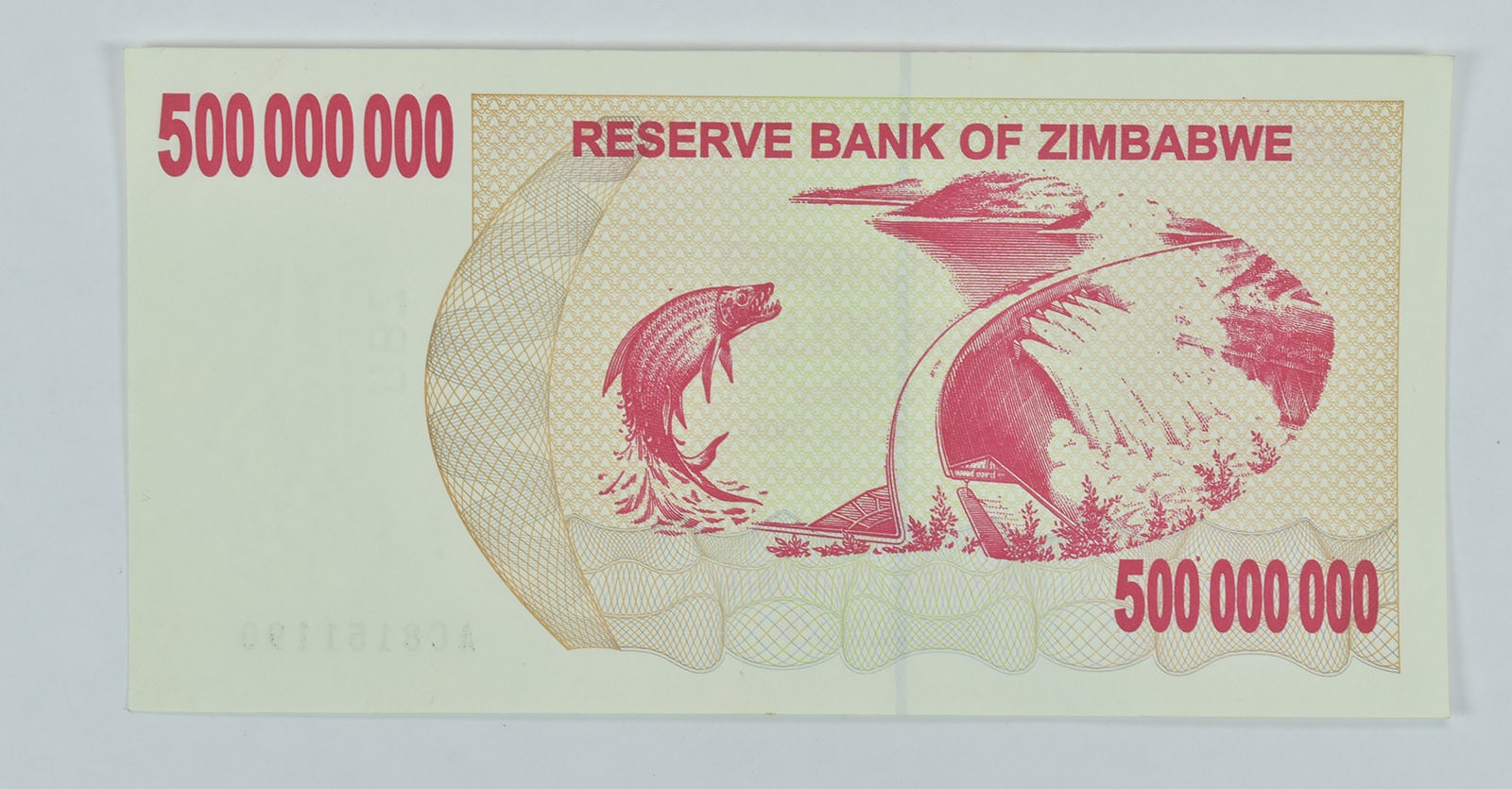 2008 Zimbabwe 500 Million Dollars Bearer Cheque