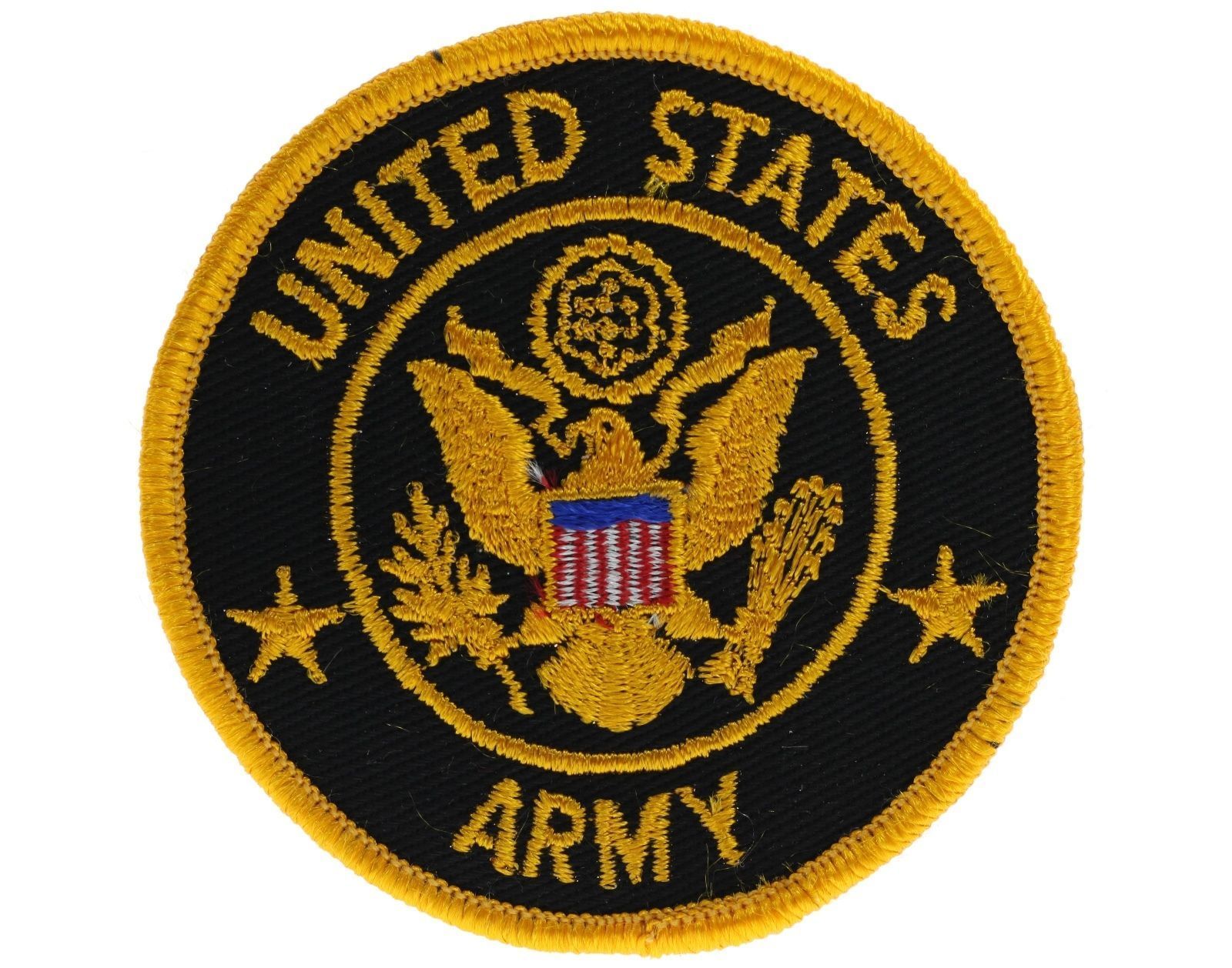 US Army Eagle Gold on Black 3 inch round patch H083206 F1D32B