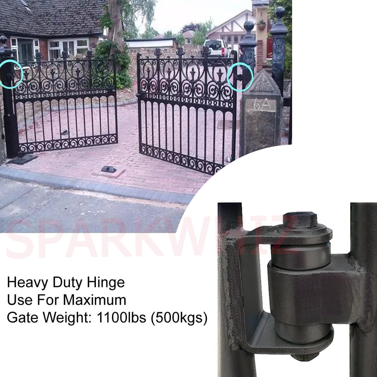 4 Weld On Hinges, Heavy Duty Gate Hinges with Two Sealed Bearings Up to 1100 lbs