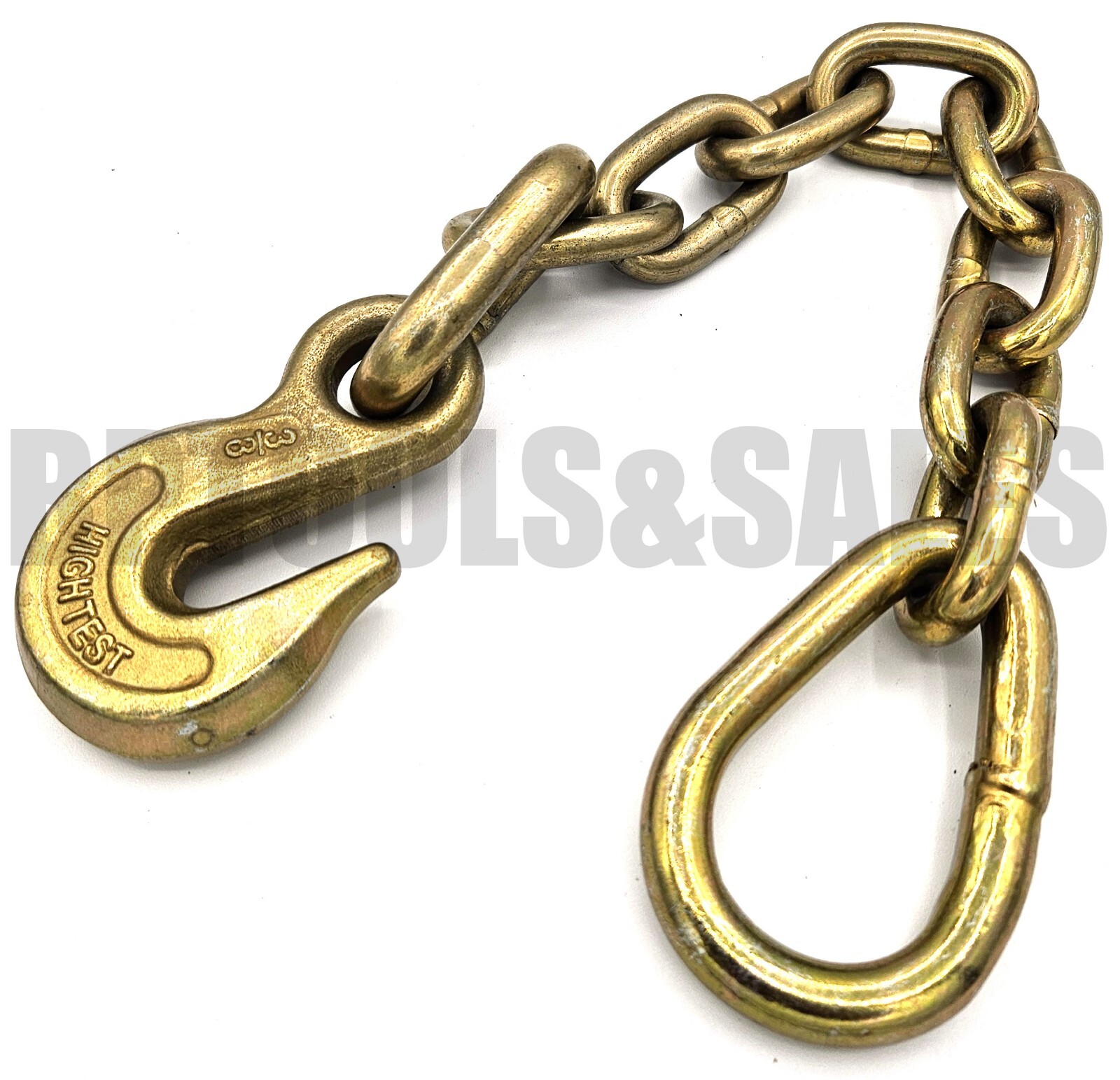 19" EYE Grab Hook Chain Link with 3/8" Clevis Hook Chain Auto-Body Repair Clamp