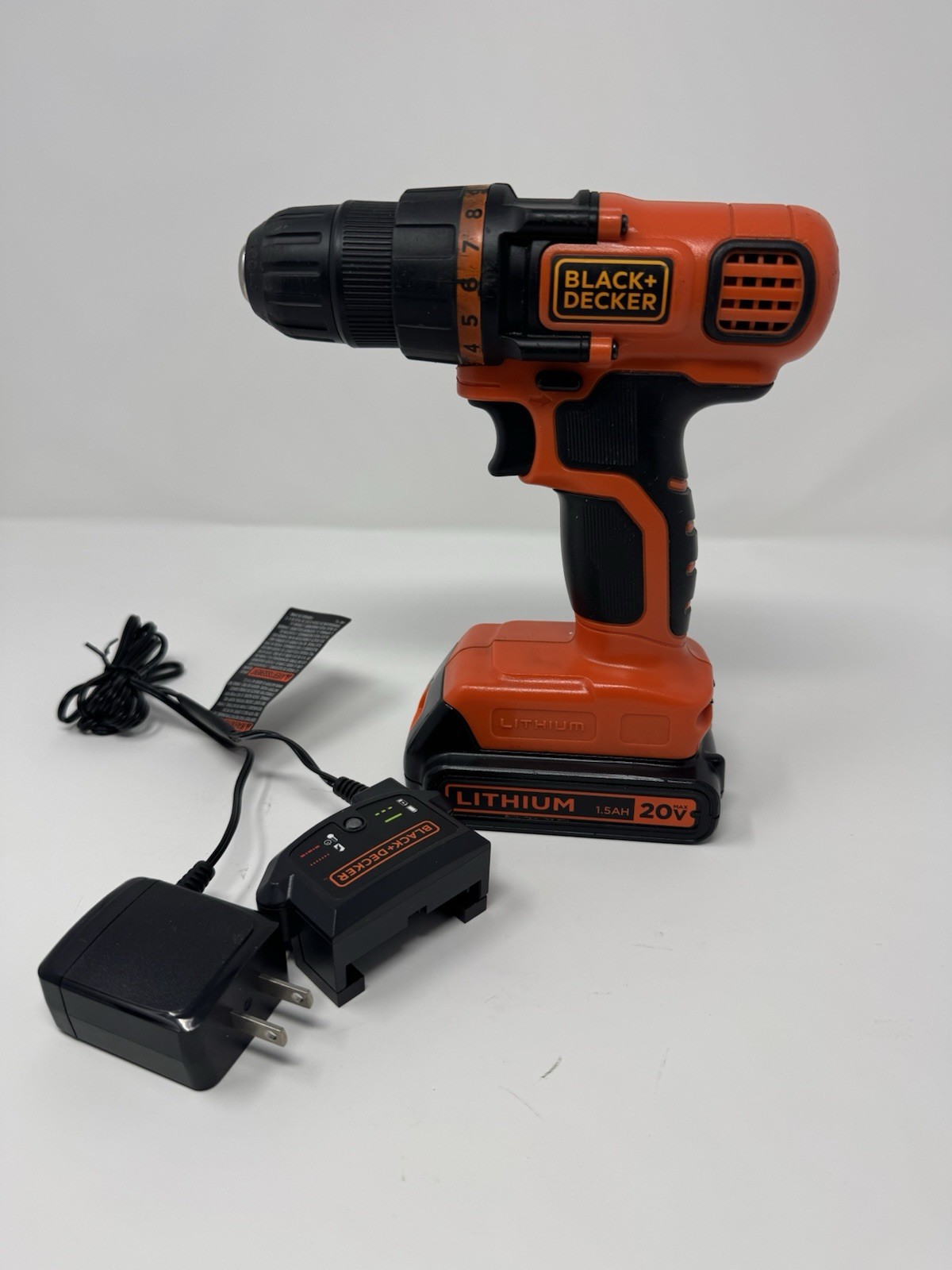 BLACK+DECKER LDX120 20V Max Lithium-Ion Cordless 3/8 in Drill w/ Battery Charger