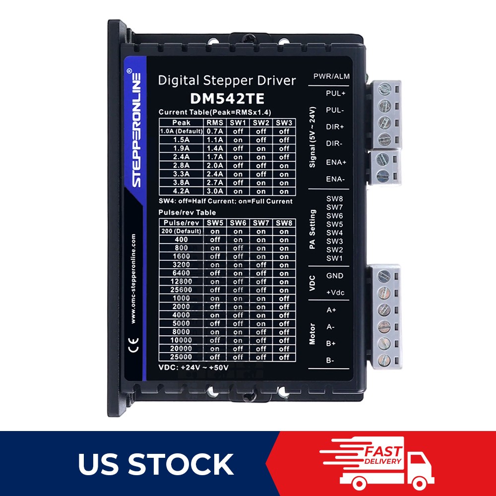 STEPPERONLINE DM542TE Nema 17/23 Stepper Motor Driver 1.0-4.2A 24-50VDC