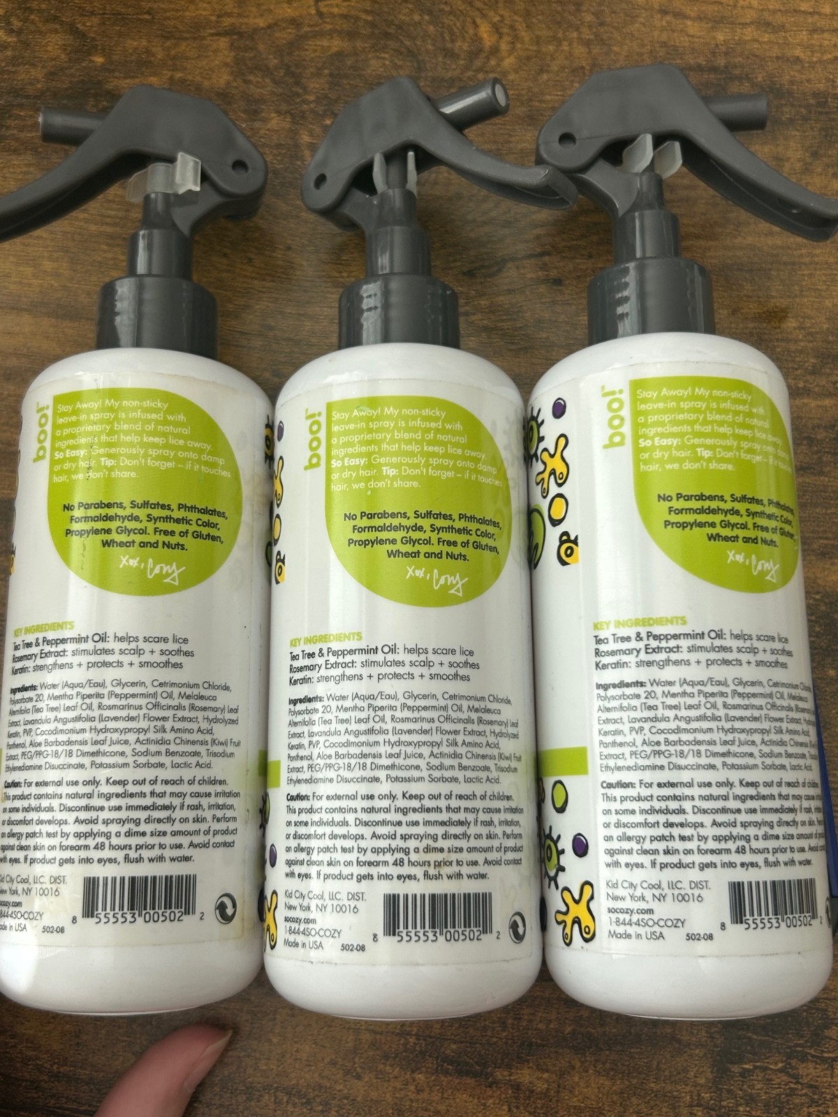 SoCozy Kids Boo! Lice Leave-in Spray 8 fl oz - New - 3 Pack
