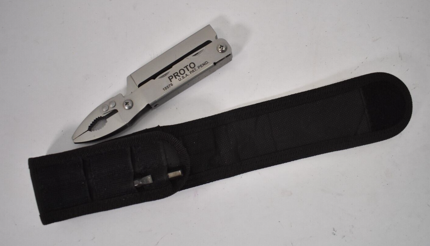 Proto Professional Multi Purpose Tool Needle Nose 15 Functions w 2 Bits 18576