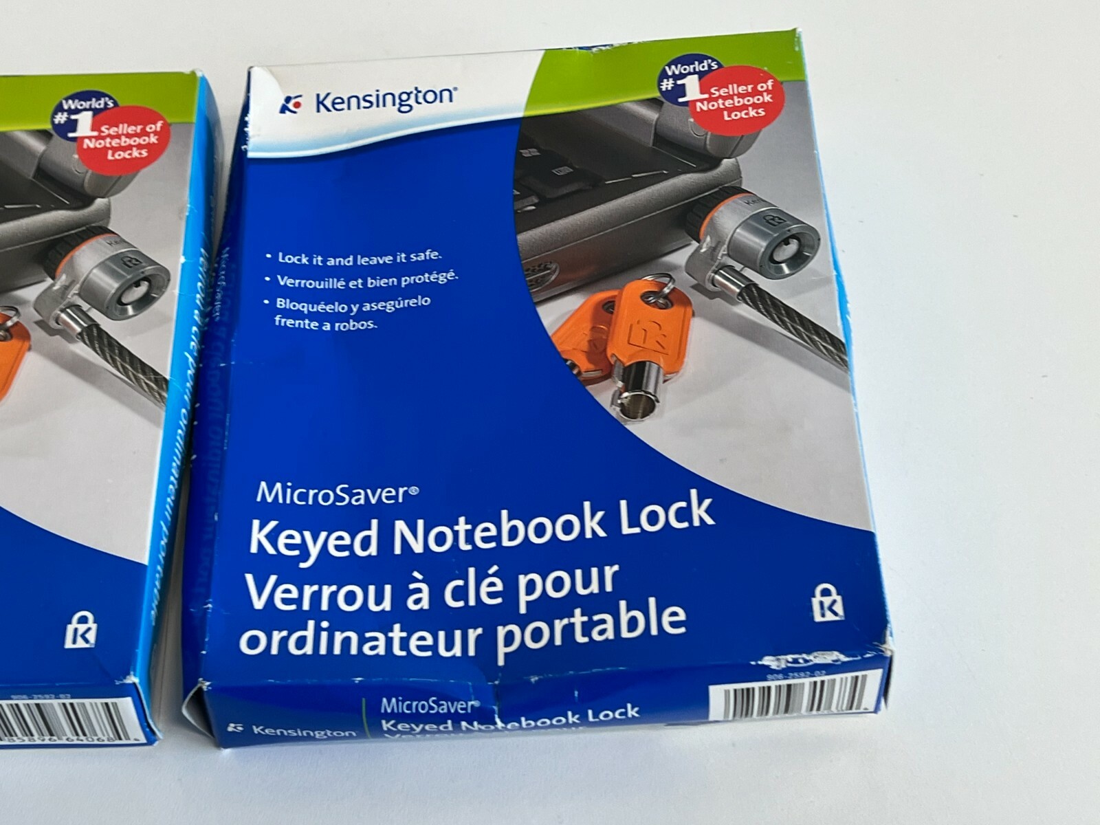 PP12: 2x Kensington MicroSaver Notebook Security Cable W Key Lock #906-2592-02