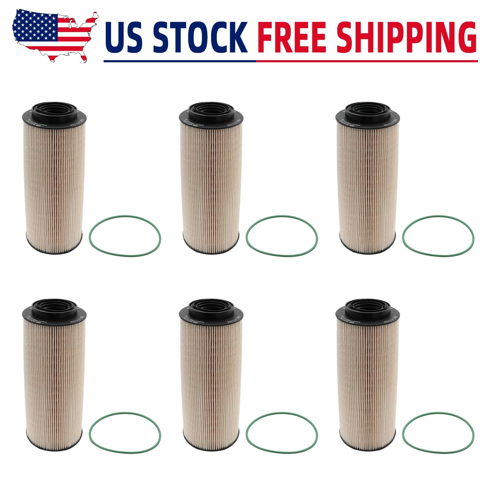 6&PCS 2277129 2277129PE Fuel Filter For Paccar MX-13 Replace 2164463 2164463PE